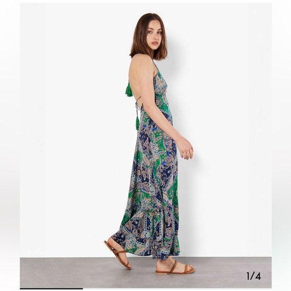 APRICOT Satin Scarf Print Maxi Dress size 6 - Picture 6 of 11